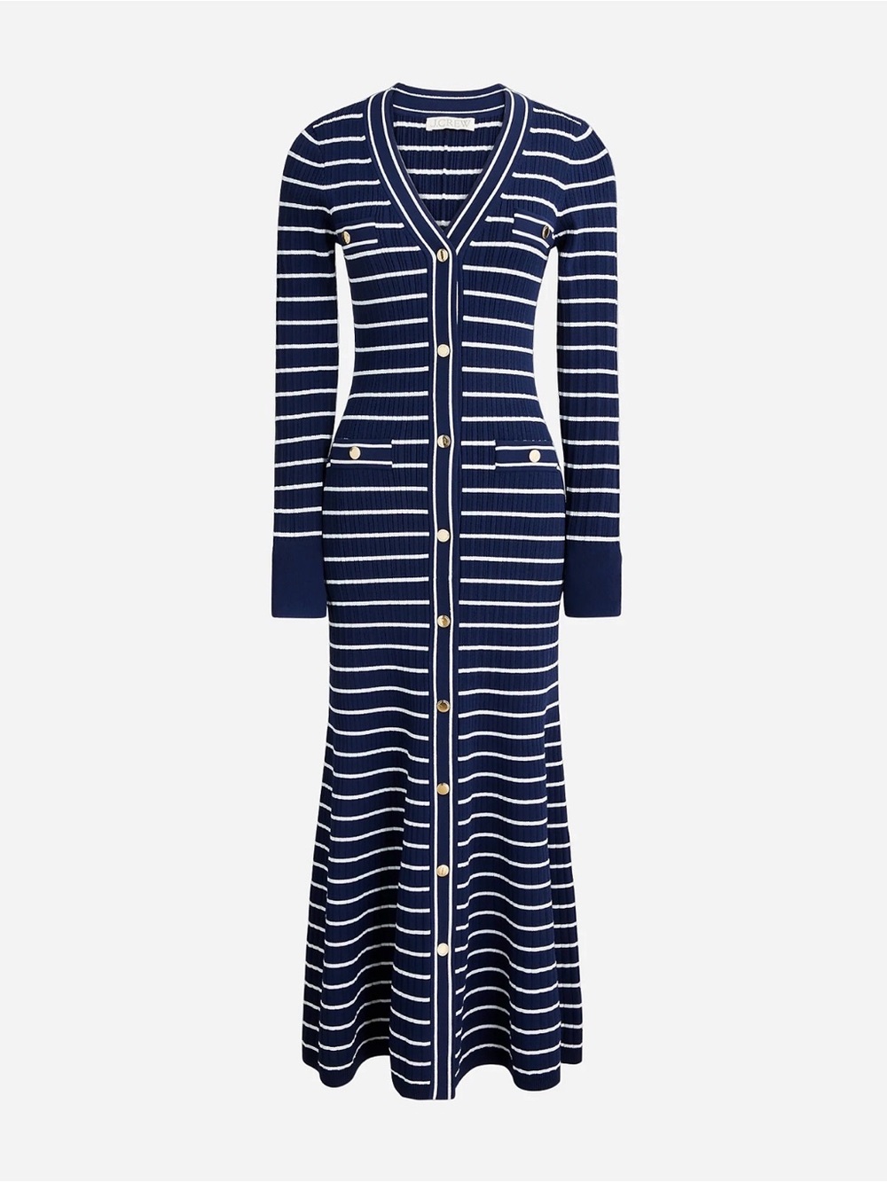 J.Crew Button-Up Sweater-Dress in Stripe.